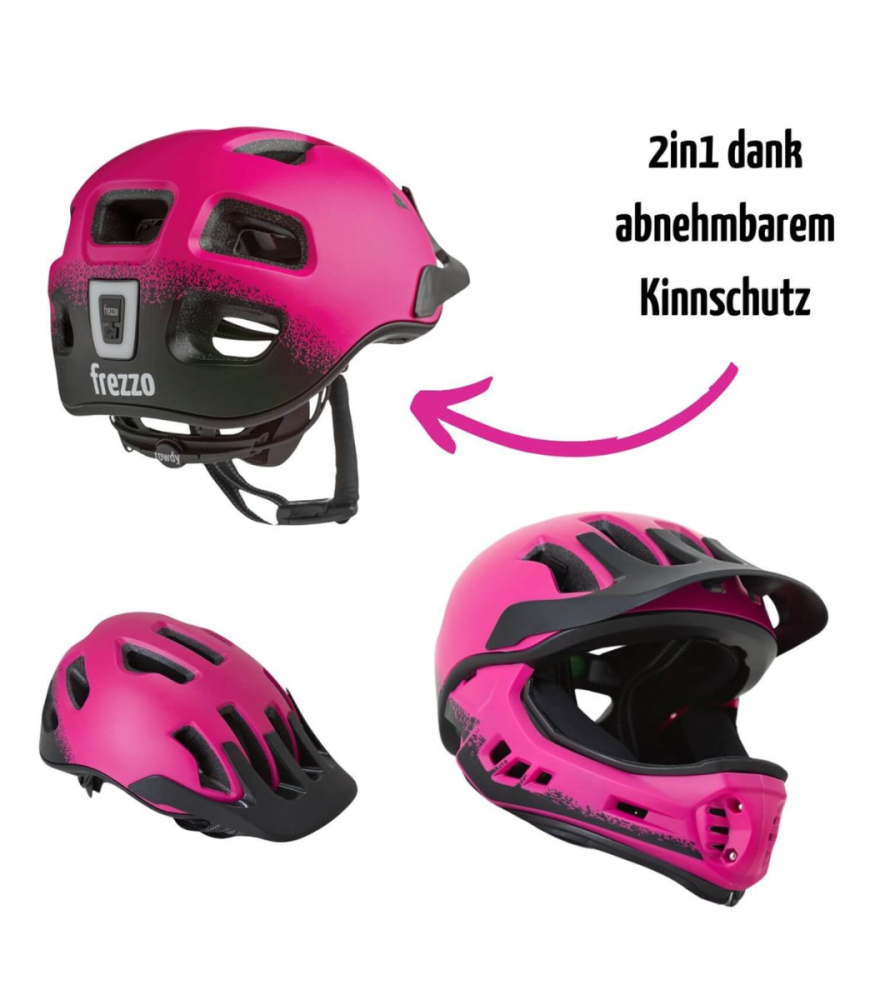Frezzo Rowdy Fullface Helm S 48-52cm pink
