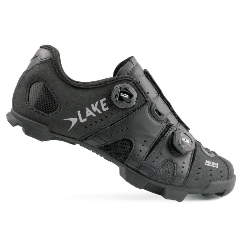 Lake Cycling Mountainbikeschuhe, MX241X, SCHWARZ SILBER, 43