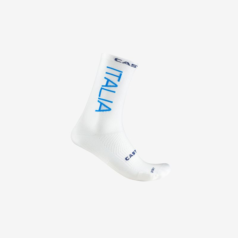 Castelli Italia Rosso Corsa Pro 18 Sock, White, L-XL