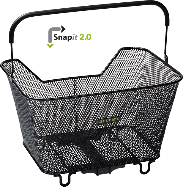 Racktime Gepäckträgerkorb Bask-it 2.0 small, schwarz, 42 x 30 x 27cm, mit Adapter